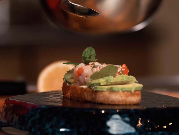 AVOCADO TOAST with scampi ceviche