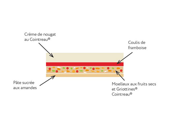 recette entremets du nouvel an framboises nougat