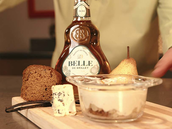 recette tiramisu salé Fourme d'Ambert poires et pain d'épices