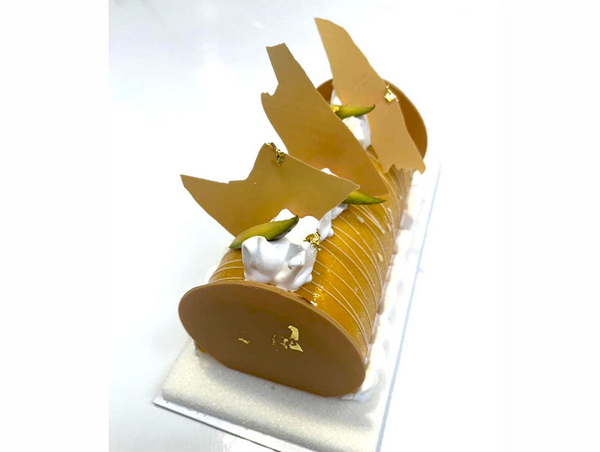 recipe for ice-cream log, Cointreau, mango, passion and Breton shortbread