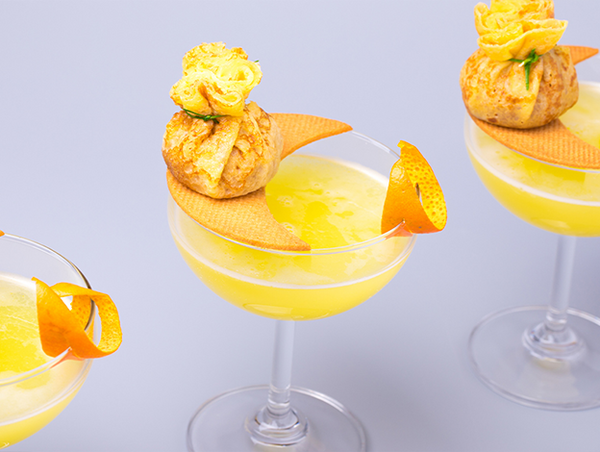 Recette dim sum dessert orange + cocktail fruité