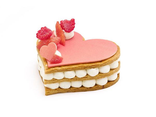 recette mille feuilles en forme de coeur