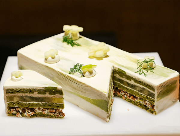 recette layer cake pomme thé matcha